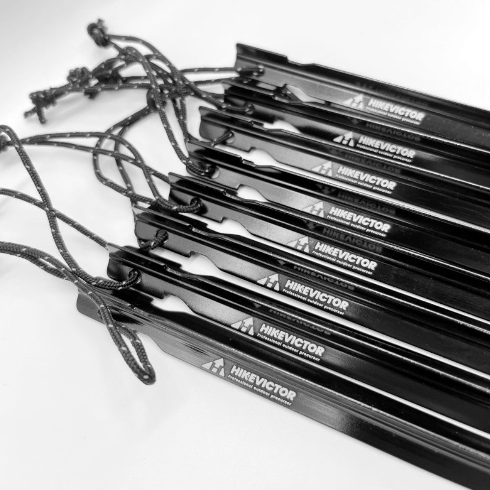 HikeVictor 10Pcs/Lot 18cm Aluminum AlloyTent Pegs Camping Tent Accessories Hammer Wind Rope Tent Nail Storage Cover Case Travel