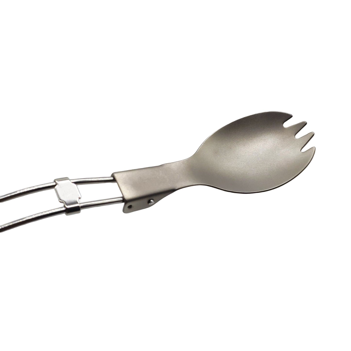 HikeVictor Titanium Outdoor Folding Spoon Spork Hiking Picnic Tableware Lightweight Cookware For Camping