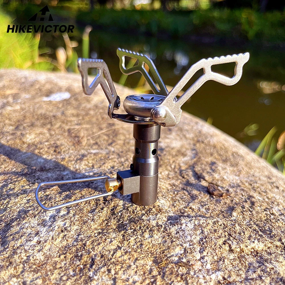 Hikevictor 3000W Camping Portable Stove Foldable Mini Cooker Outdoor Picnic Pocket Burner Cooking Gas Survival Head Stove