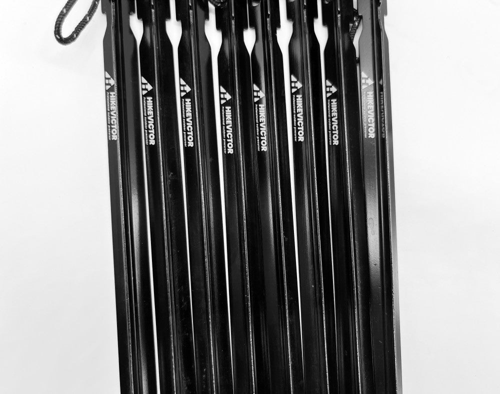 HikeVictor 10Pcs/Lot 18cm Aluminum AlloyTent Pegs Camping Tent Accessories Hammer Wind Rope Tent Nail Storage Cover Case Travel