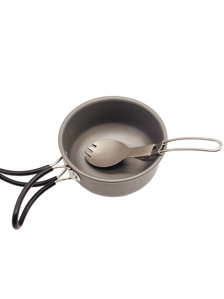 HikeVictor Titanium Outdoor Folding Spoon Spork Hiking Picnic Tableware Lightweight Cookware For Camping