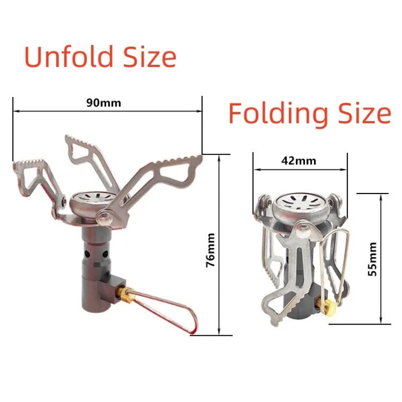 Hikevictor 3000W Camping Portable Stove Foldable Mini Cooker Outdoor Picnic Pocket Burner Cooking Gas Survival Head Stove